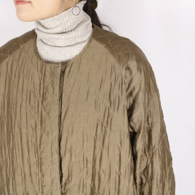 画像3: maison de soil QUILTED HAND WOVEN COTTON SILK PLAIN C-NECK RAGLAN HALF COAT 2色