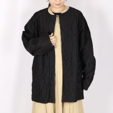 画像17: maison de soil QUILTED HAND WOVEN COTTON SILK PLAIN C-NECK RAGLAN HALF COAT 2色 (17)