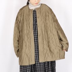 画像6: maison de soil QUILTED HAND WOVEN COTTON SILK PLAIN C-NECK RAGLAN HALF COAT 2色 (6)