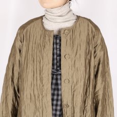 画像10: maison de soil QUILTED HAND WOVEN COTTON SILK PLAIN C-NECK RAGLAN HALF COAT 2色 (10)