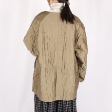 画像8: maison de soil QUILTED HAND WOVEN COTTON SILK PLAIN C-NECK RAGLAN HALF COAT 2色 (8)