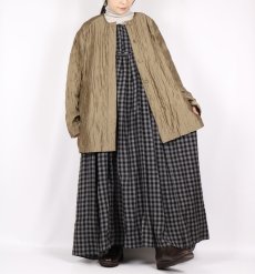 画像5: maison de soil QUILTED HAND WOVEN COTTON SILK PLAIN C-NECK RAGLAN HALF COAT 2色 (5)