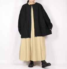 画像18: maison de soil QUILTED HAND WOVEN COTTON SILK PLAIN C-NECK RAGLAN HALF COAT 2色 (18)