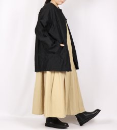 画像19: maison de soil QUILTED HAND WOVEN COTTON SILK PLAIN C-NECK RAGLAN HALF COAT 2色 (19)