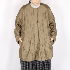 画像9: maison de soil QUILTED HAND WOVEN COTTON SILK PLAIN C-NECK RAGLAN HALF COAT 2色 (9)