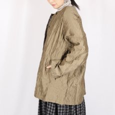 画像7: maison de soil QUILTED HAND WOVEN COTTON SILK PLAIN C-NECK RAGLAN HALF COAT 2色 (7)