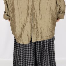 画像15: maison de soil QUILTED HAND WOVEN COTTON SILK PLAIN C-NECK RAGLAN HALF COAT 2色 (15)