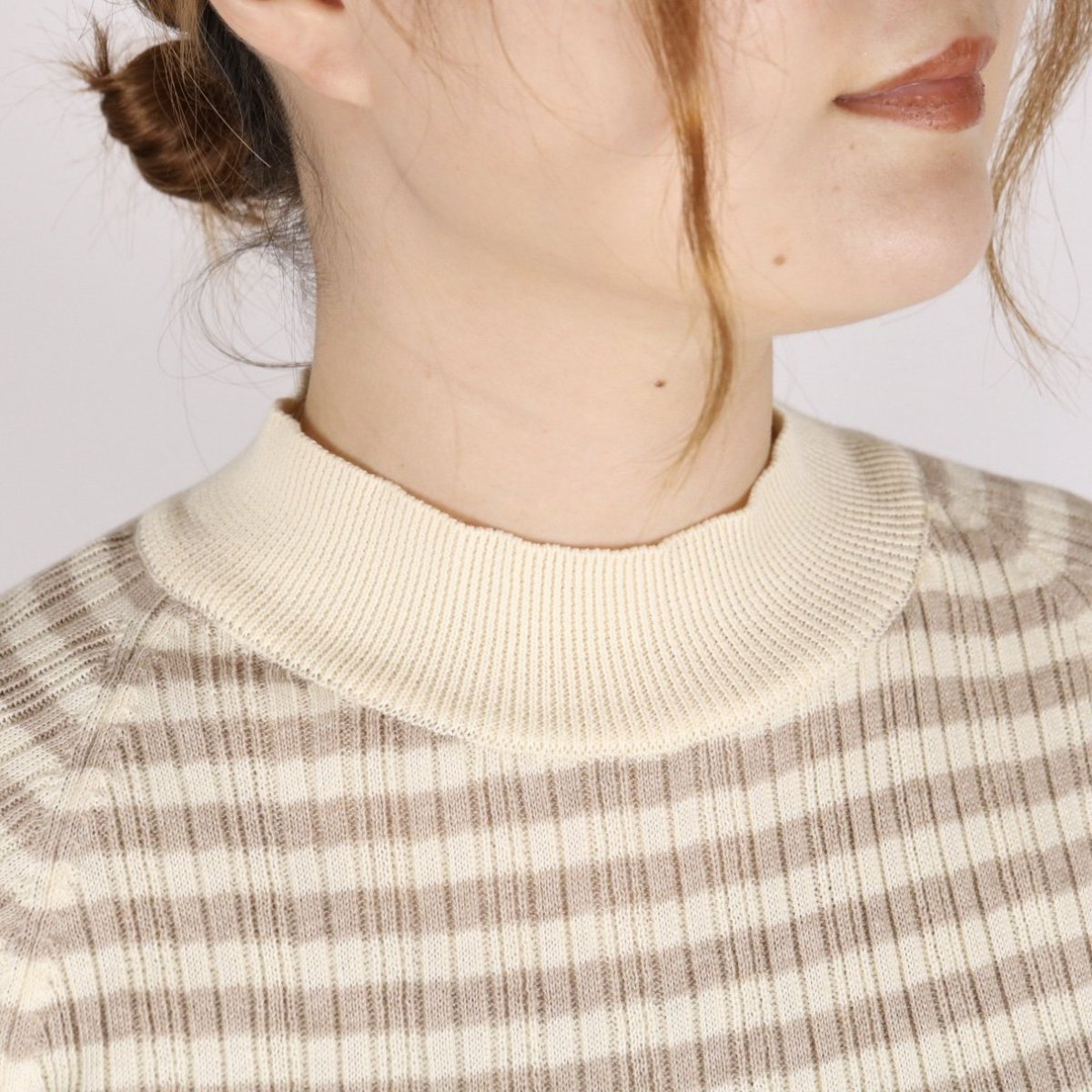 画像18: NARU　ランダムリブボーダーハイネックニット　3色 (18)