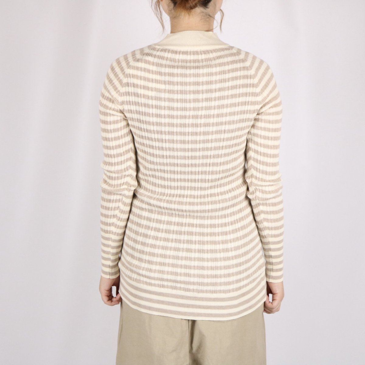 画像15: NARU　ランダムリブボーダーハイネックニット　3色 (15)