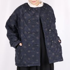 画像10: maison de soil PADDED SILK PRINT NO COLLAR DOUBLE JACKET 2色 (10)