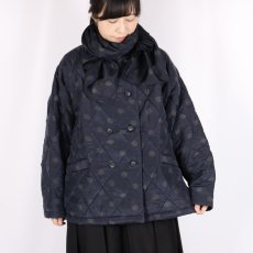 画像18: maison de soil PADDED SILK PRINT NO COLLAR DOUBLE JACKET 2色 (18)