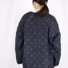 画像12: maison de soil PADDED SILK PRINT NO COLLAR DOUBLE JACKET 2色 (12)