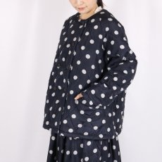 画像3: maison de soil PADDED SILK PRINT NO COLLAR DOUBLE JACKET 2色 (3)