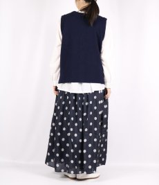 画像7: maison de soil  BANGALORE SILK DOT PRINT RAJASTHAN TUCK GATHERED SKIRT WITH LINING 2色 (7)