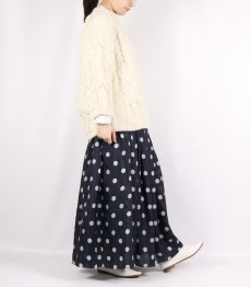 画像10: maison de soil  BANGALORE SILK DOT PRINT RAJASTHAN TUCK GATHERED SKIRT WITH LINING 2色 (10)