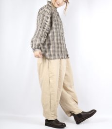画像8: SOIL WOOL / LINEN CHECK FRILL COLLAR SHIRT 2色 (8)