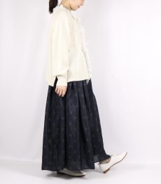 画像16: maison de soil  BANGALORE SILK DOT PRINT RAJASTHAN TUCK GATHERED SKIRT WITH LINING 2色 (16)