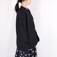 画像2: maison de soil WOOL/COTTON STAND COLLAR FLY FRONT JACKET (2)