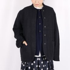 画像1: maison de soil WOOL/COTTON STAND COLLAR FLY FRONT JACKET (1)