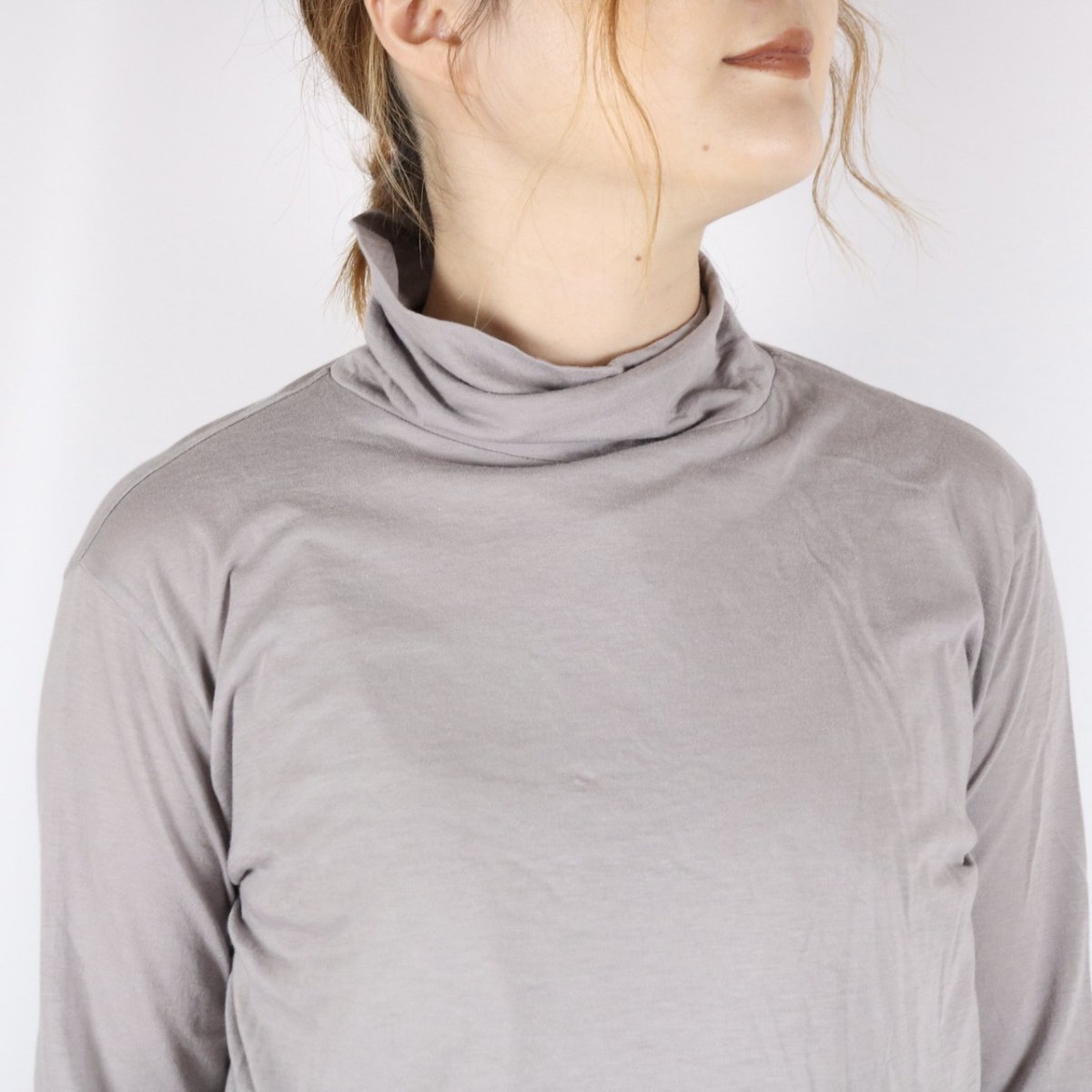 画像7: tumugu  フェザリーコットン天竺タートルネック長袖   7色 (7)