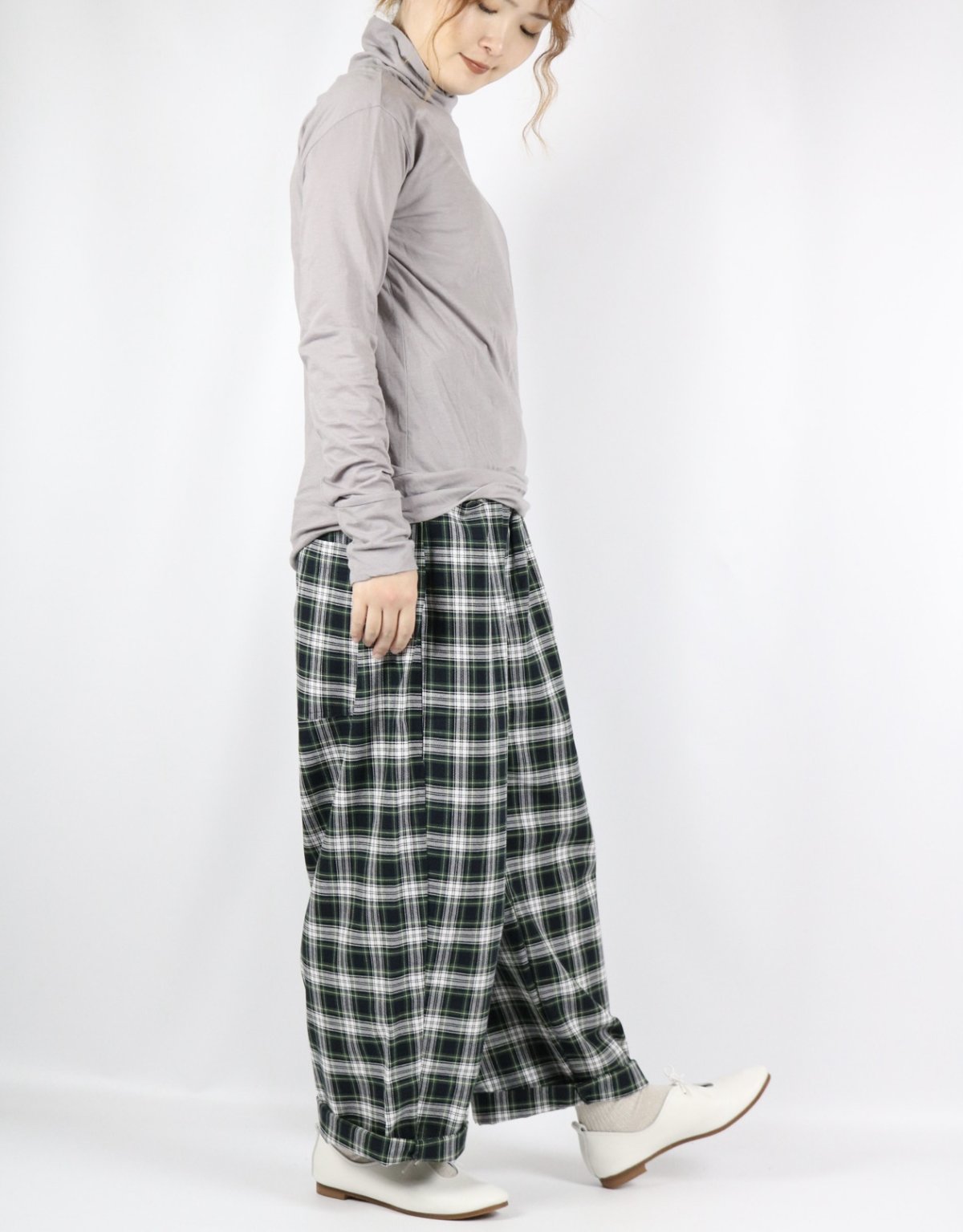 画像9: tumugu  フェザリーコットン天竺タートルネック長袖   7色 (9)