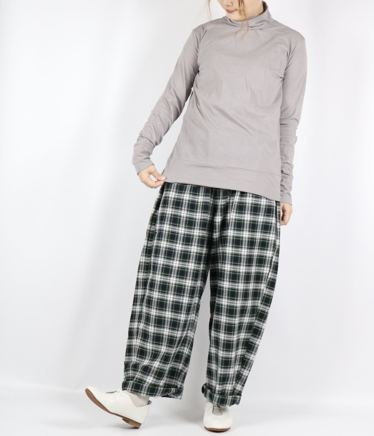 画像8: tumugu  フェザリーコットン天竺タートルネック長袖   7色 (8)