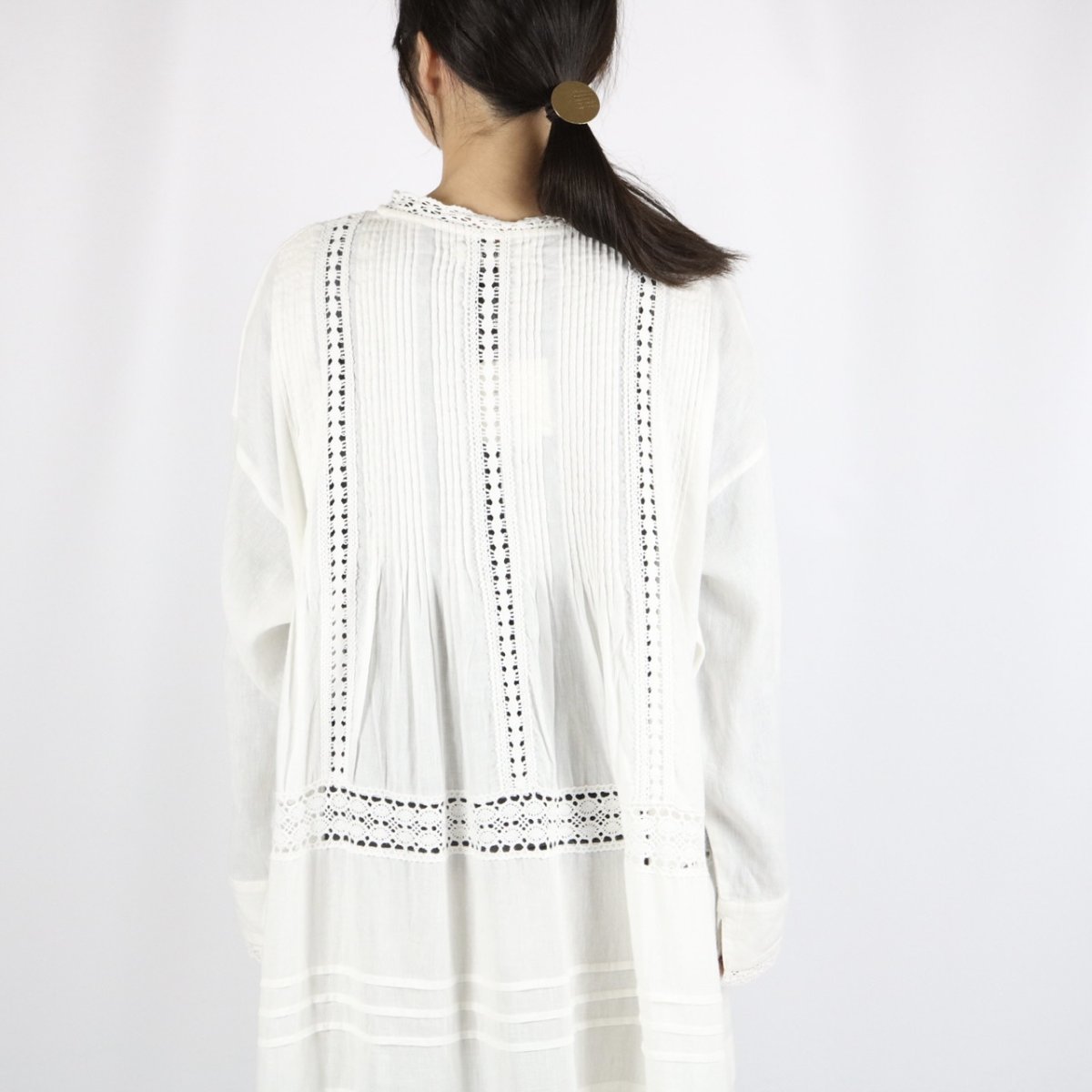 画像8: tumugu リネンコットンキャンバス　ワンピース 2色 (8)