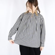 画像1: LUEUF  チェック バックボタン プルオーバー　GINGHAM BLUE (1)