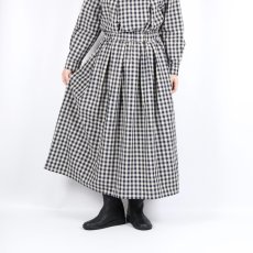 画像1: LUEUF  チェック タックスカート　GINGHAM BLUE (1)