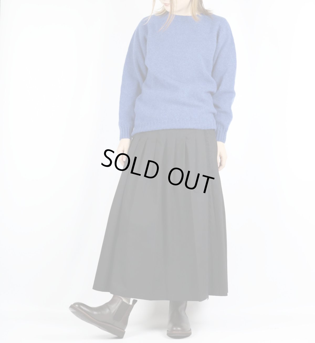 画像2: O'neil of Dublin COTTON TWILL LOW WAIST PLEATS WRAP SKIRT LENGTH 80cm (WITH PIN) (2)