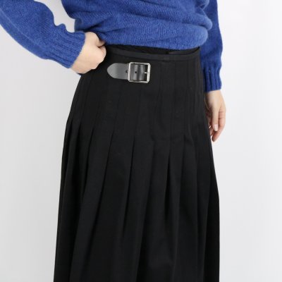 画像2: O'neil of Dublin COTTON TWILL LOW WAIST PLEATS WRAP SKIRT LENGTH 80cm (WITH PIN)