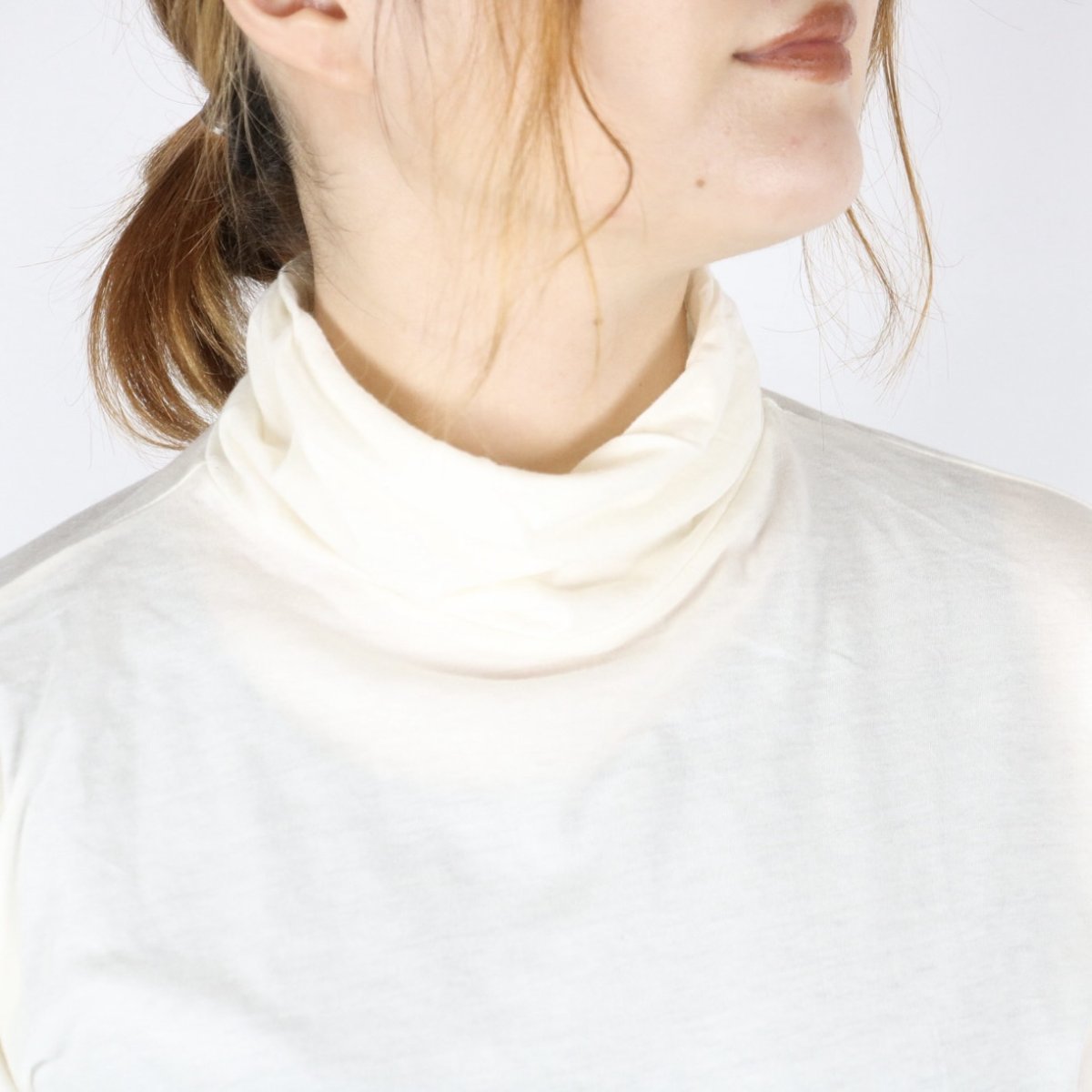 画像29: tumugu  フェザリーコットン天竺タートルネック長袖   7色 (29)