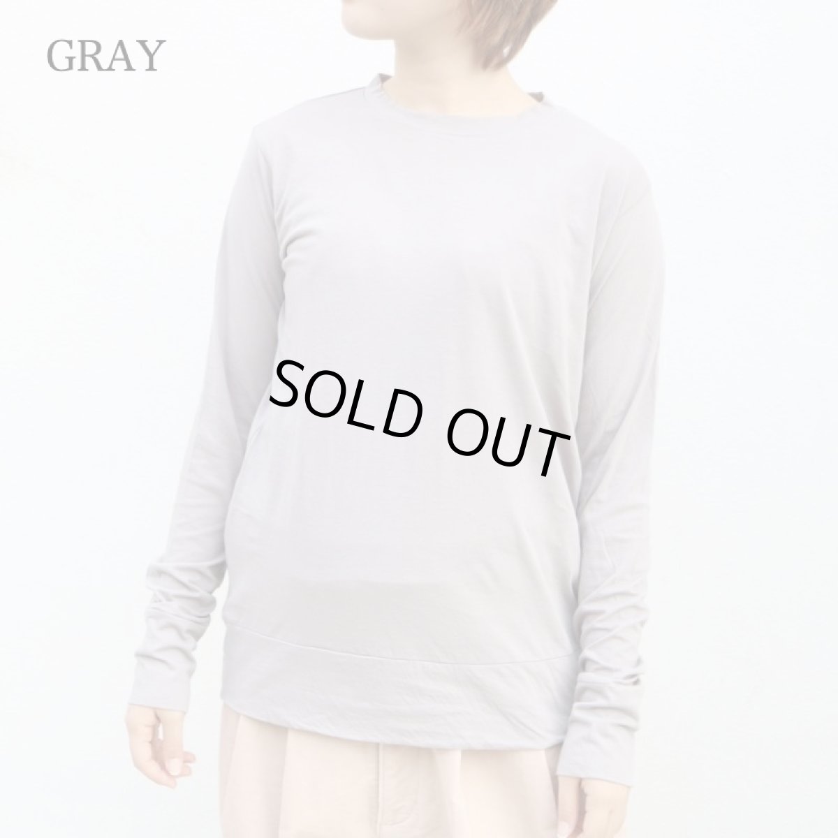 画像18: tumugu  フェザリーコットン天竺クルーネック長袖   7色 (18)