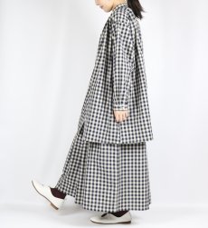 画像13: LUEUF  チェック バンドカラー チュニック　GINGHAM BLUE (13)