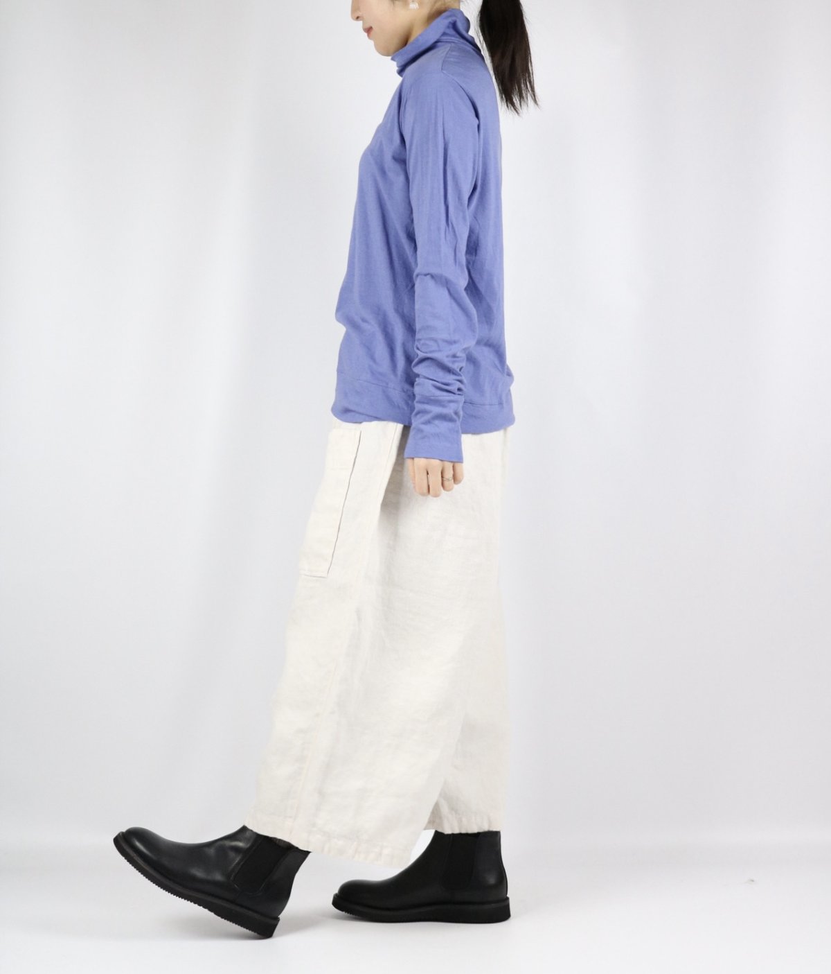 画像38: tumugu  フェザリーコットン天竺タートルネック長袖   7色 (38)