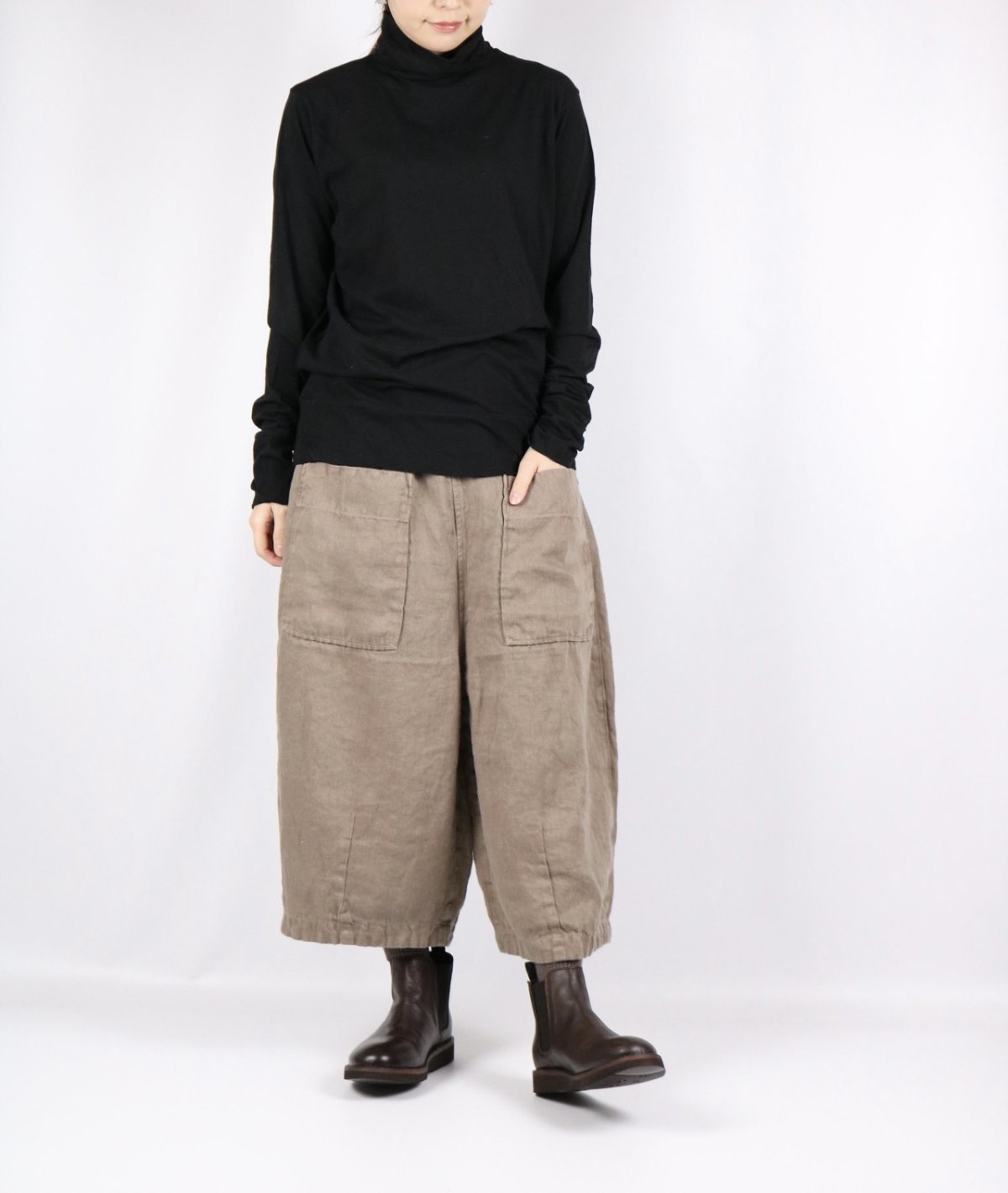 画像50: tumugu  フェザリーコットン天竺タートルネック長袖   7色 (50)