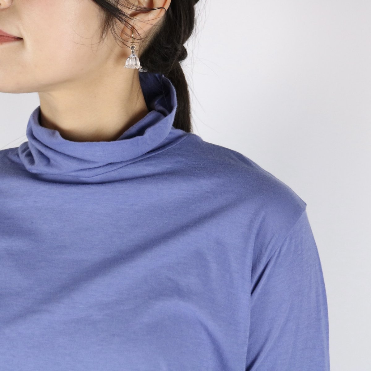 画像35: tumugu  フェザリーコットン天竺タートルネック長袖   7色 (35)