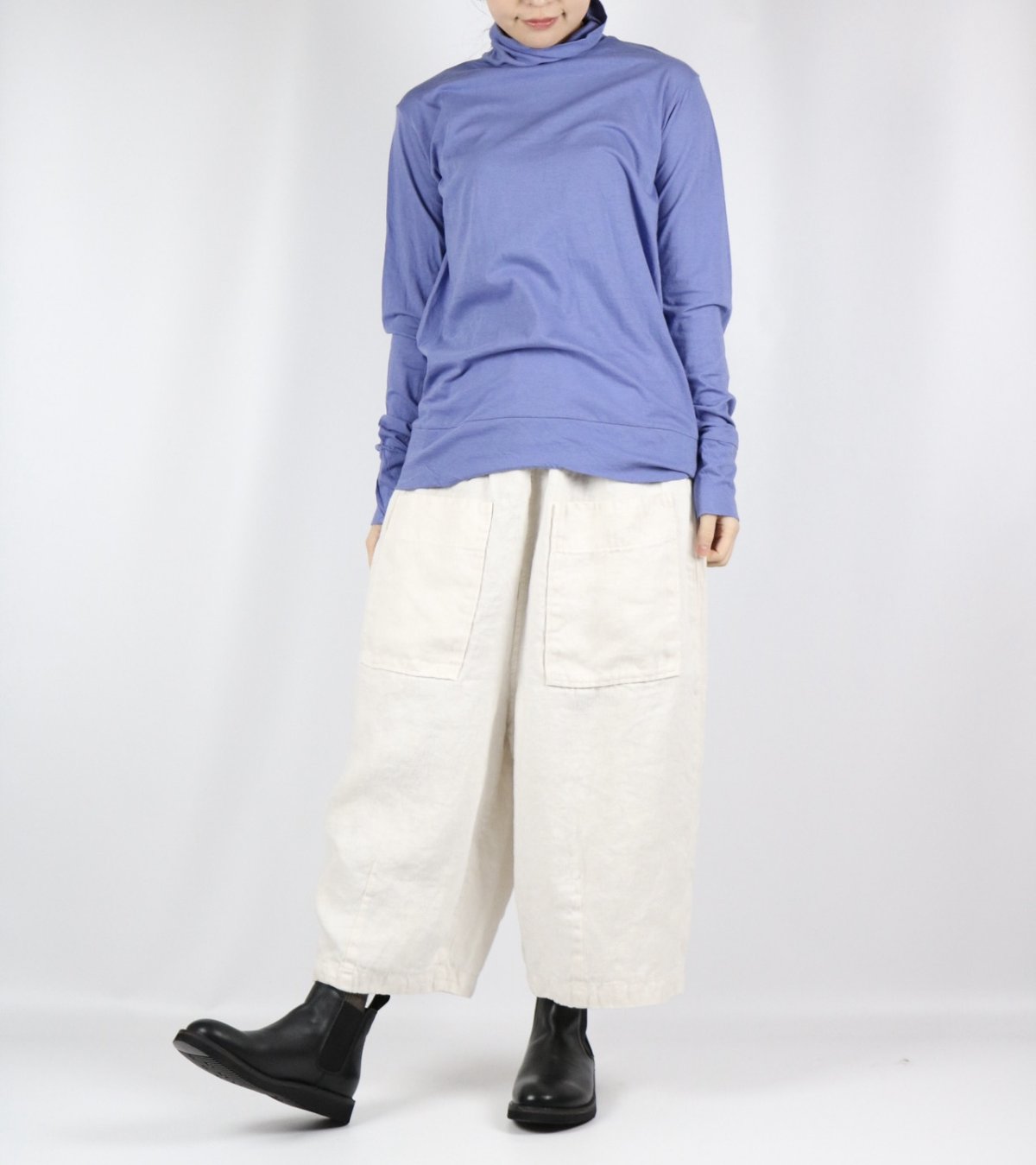 画像37: tumugu  フェザリーコットン天竺タートルネック長袖   7色 (37)