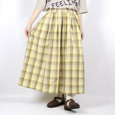 画像1: 30%OFF SALE！　DIARIES　タイプライター チェック タックスカート　YELLOW CHECK (1)