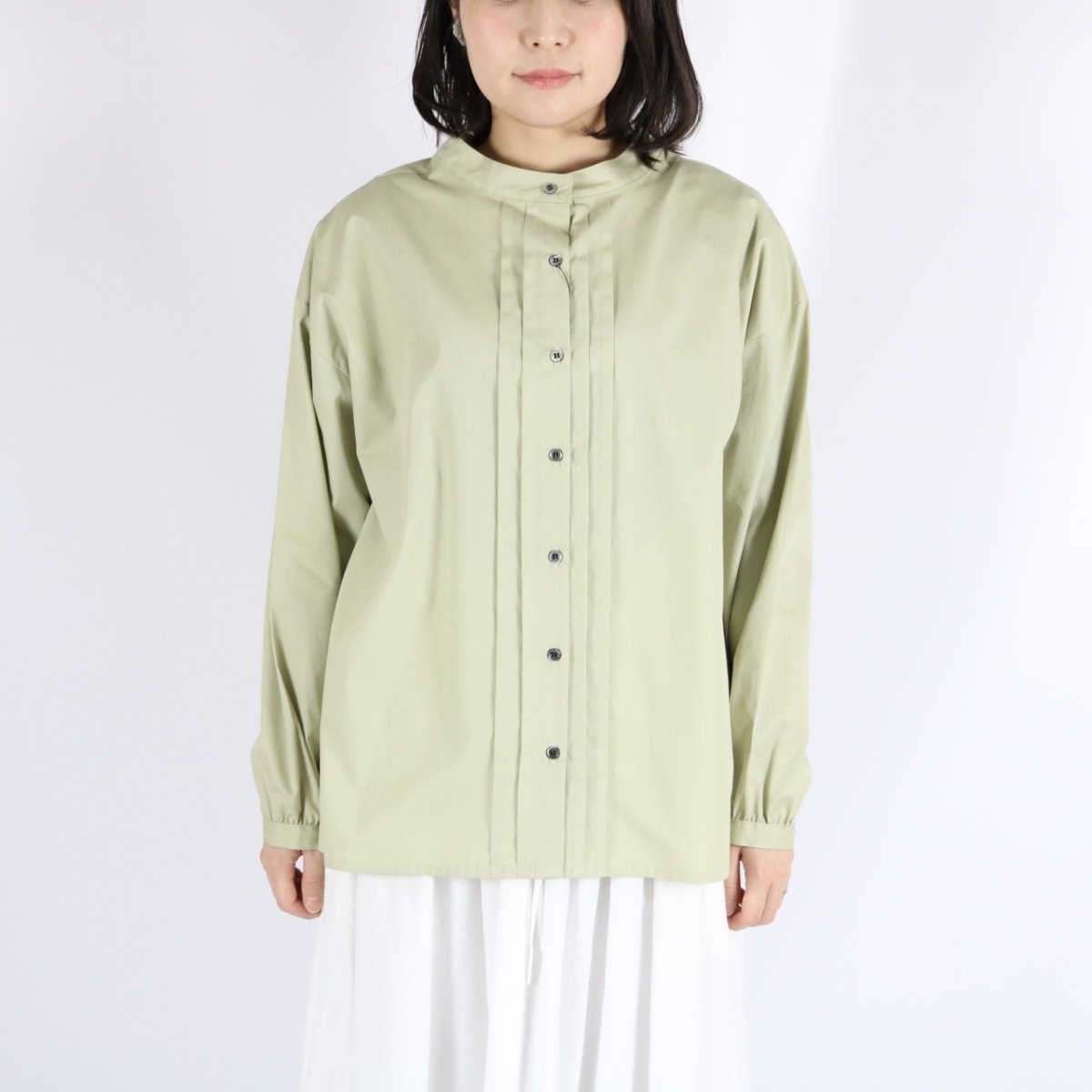 画像1: 40%OFF SALE!  nachukara　コーマブロード 2wayブラウス　L/khaki (1)