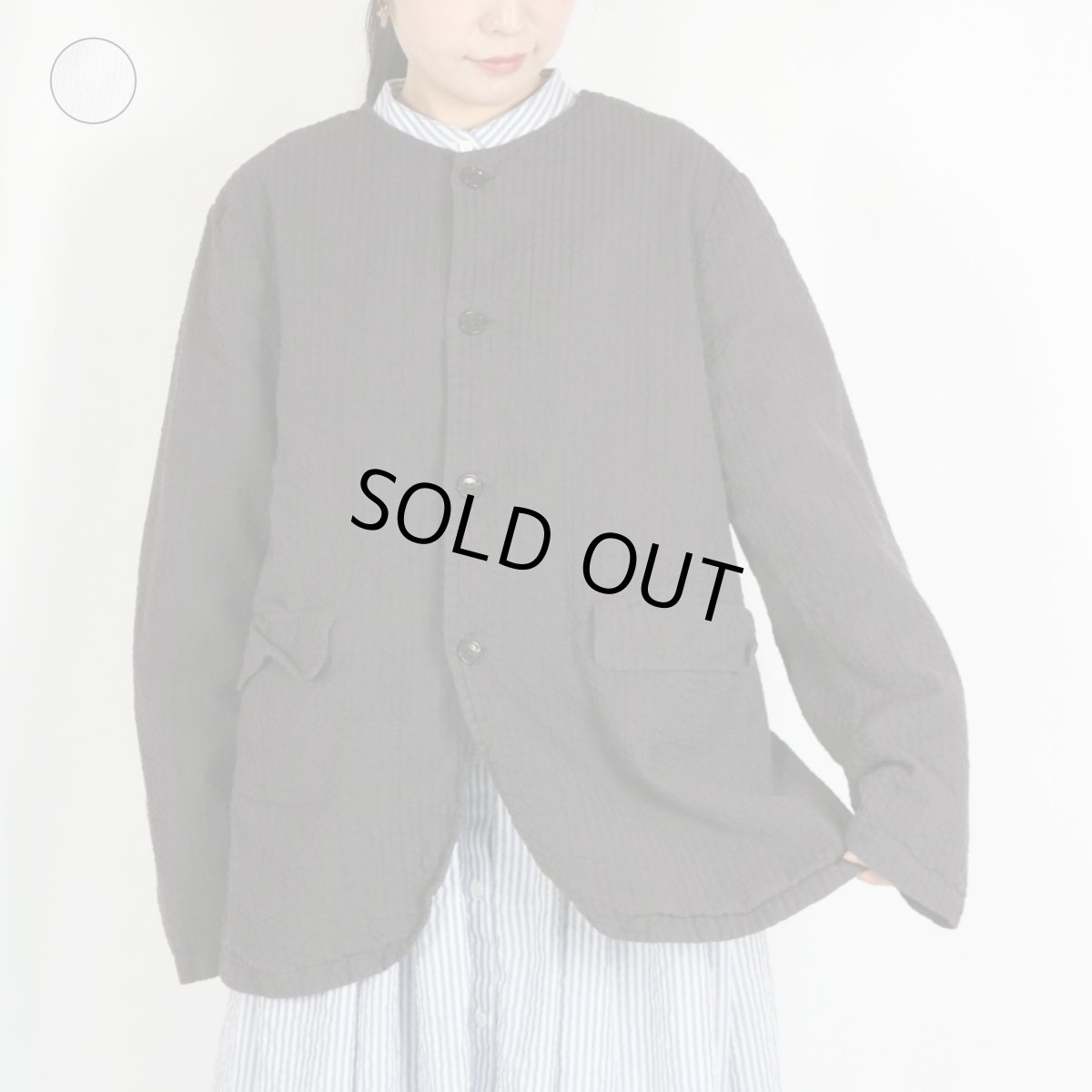 画像1: Vas-y Lentement　SEERSUCKER PLAIN OVERDYE SIDE VENTS NO COLLAR JACKET　2色 (1)