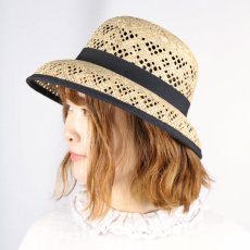 画像2: maison de soil  STRAW HAT WITH TAPE TRIMMING  2色 (2)