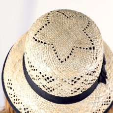 画像6: maison de soil  STRAW HAT WITH TAPE TRIMMING  2色 (6)