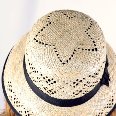 画像2: maison de soil  STRAW HAT WITH TAPE TRIMMING  2色