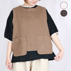 画像1: tumugu: リネンキャンバス 2wayベスト 3色 (1)