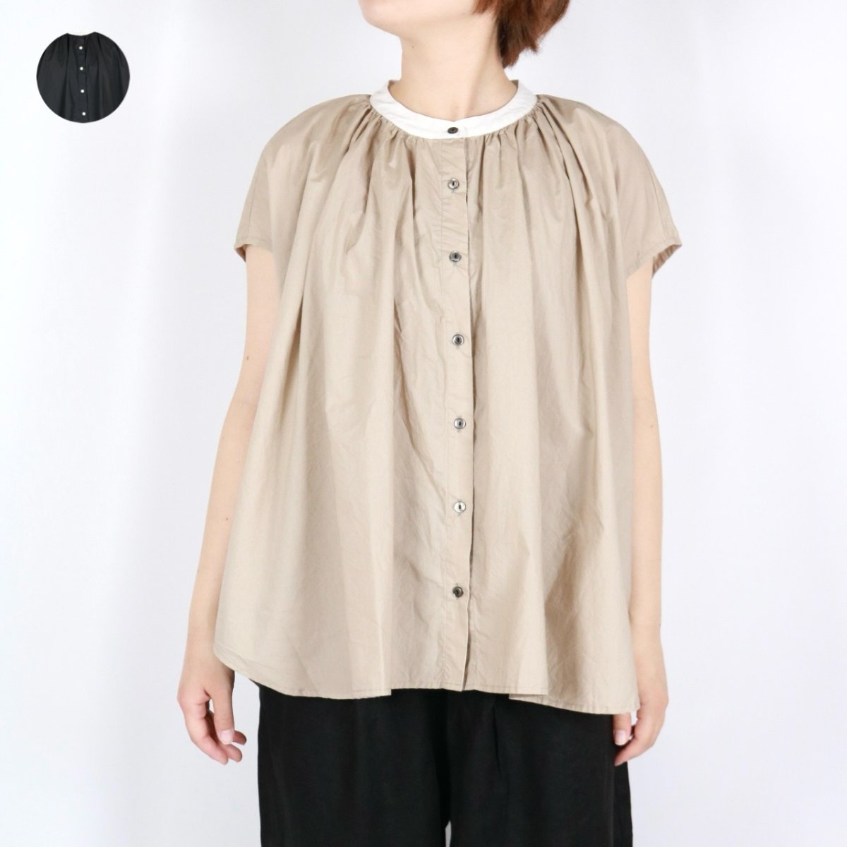画像1: DIARIES COLOR-BLOCK BLOUSE 2色 (1)