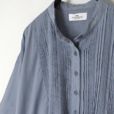 画像28: SOIL 80s COTTON VOILE PLAIN BANDED COLLAR S/SL PINTUCK SHIRT 2色 (28)