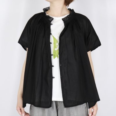 画像3: SOIL VOILE LACE NECK LACE GATHERED SMOCK 2色
