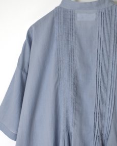 画像26: SOIL 80s COTTON VOILE PLAIN BANDED COLLAR S/SL PINTUCK SHIRT 2色 (26)