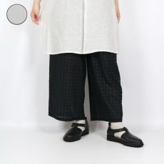 画像1: maison de soil  HANDWOVEN COTTON SILK CHECK EASY PANTS  2色 (1)